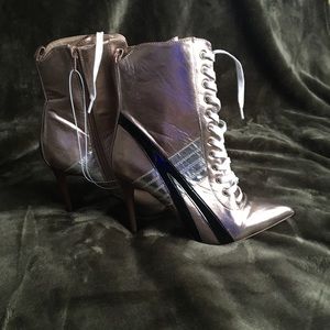 Rose gold lace up heels